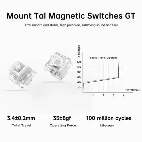 MCHOSE геймърска механична клавиатура Gaming Mechanical Keyboard Ace 68 Air - 8K, Mount Tai Magnetic Switch GT [Tactile] (English US), Black