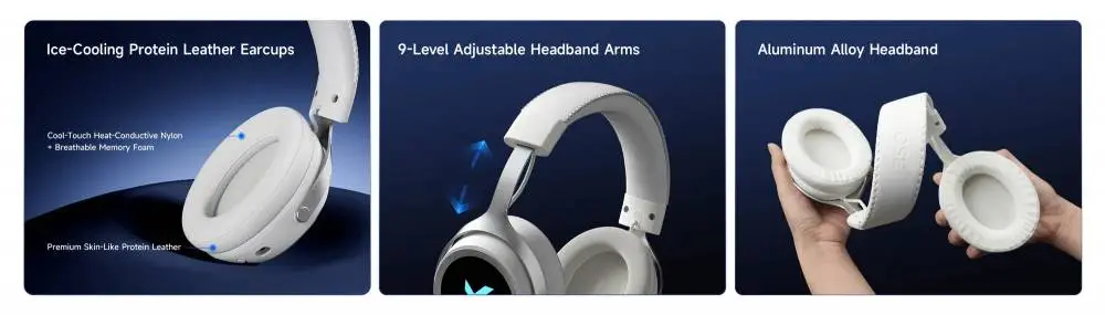 MCHOSE безжични геймърски слушалки Wireless Gaming Headphones - X9 White - Bluetooth , 2.4G