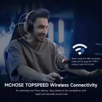 MCHOSE безжични геймърски слушалки Wireless Gaming Headphones - V9 Pro Icy White - Bluetooth , 2.4G