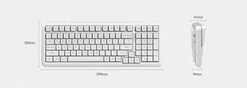 MCHOSE геймърска механична клавиатура Wireless Gaming Mechanical Keyboard MC-K99 V3 - Icy Creamsicle Switch [Linear] (English US), Glacier Gradient