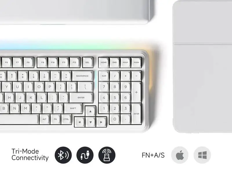 MCHOSE геймърска механична клавиатура Wireless Gaming Mechanical Keyboard MC-K99 V3 - Icy Creamsicle Switch [Linear] (English US), Glacier Gradient