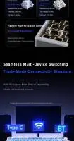 Aula геймърска механична клавиатура Wireless Gaming Mechanical Keyboard NOVA 75 - Star Vector Switch [Linear] (English US), White