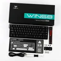 Aula геймърска механична клавиатура Gaming Mechanical Keyboard WIN68 HE 8K  - Greywood Magnetic Switch [Linear] (English US), Black
