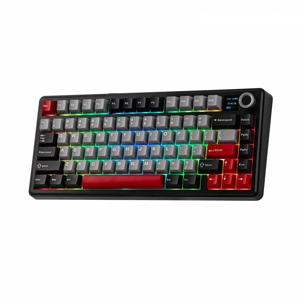 Aula геймърска механична клавиатура Wireless Gaming Mechanical Keyboard F75 MAX - Reaper Switch [Linear] (English US), Black, Red