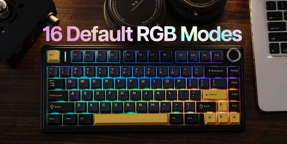 Aula геймърска механична клавиатура Wireless Gaming Mechanical Keyboard F75 Thunder Black - Reaper Switch [Linear] (English US)