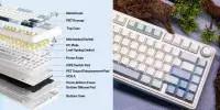 Aula геймърска механична клавиатура Wireless Gaming Mechanical Keyboard F75 Thunder Black - Reaper Switch [Linear] (English US)