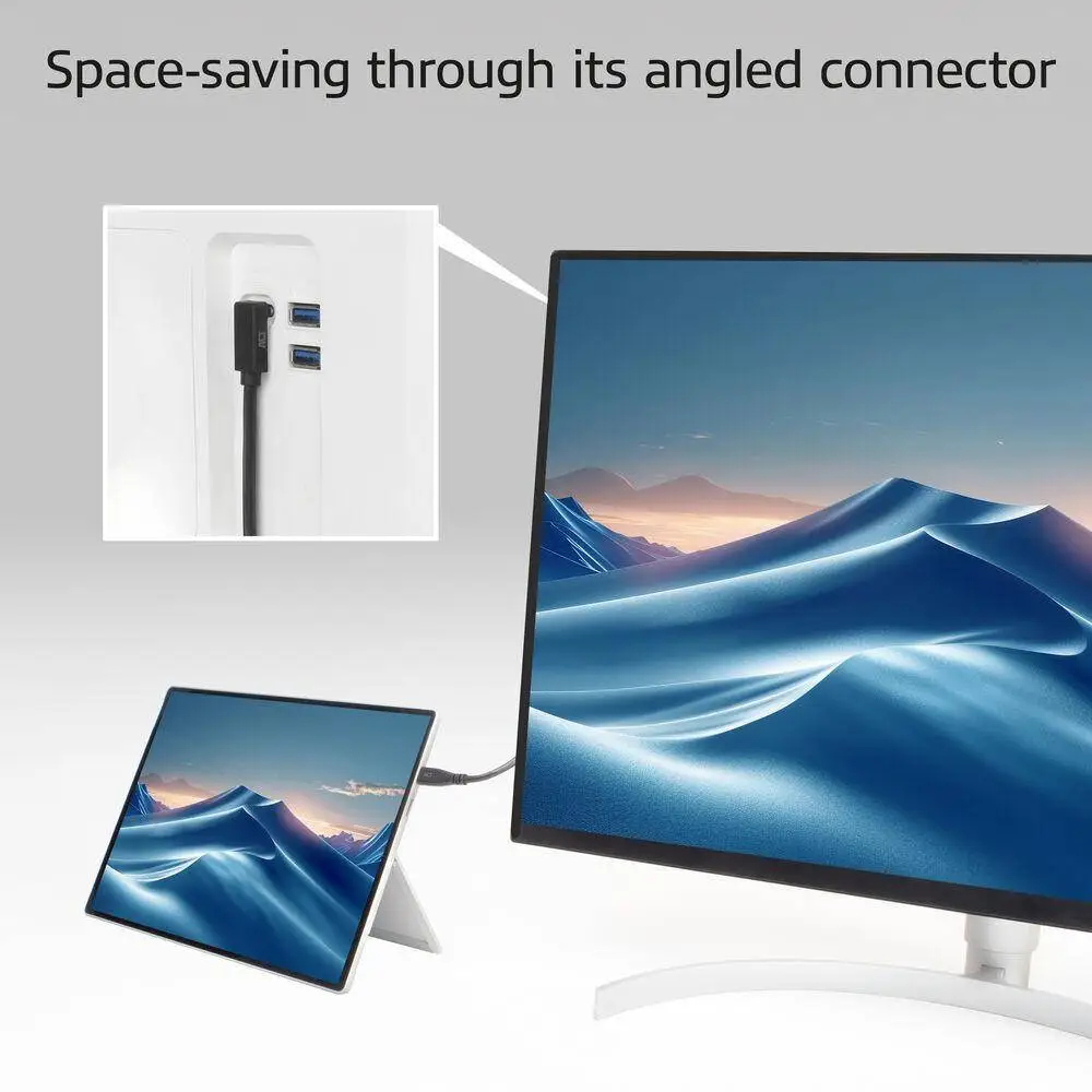 ACT Кабел USB-C - USB-C, 10Gbps, 60W, 0.5 м, конектори - 1x прав и 1x на 90&deg; up/down angled